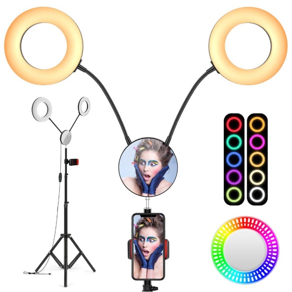 Dual lights ring light with tripod